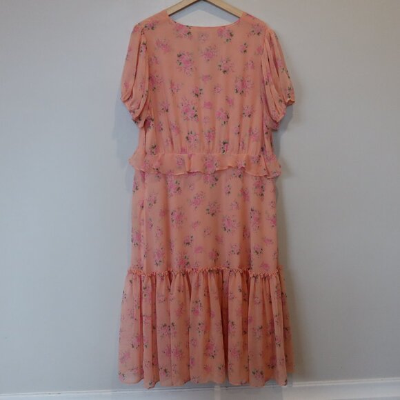 LoveShackFancy Target pink Floral Ruffle Midi Dress 18 Cottagecore romantic milk - Picture 3 of 8